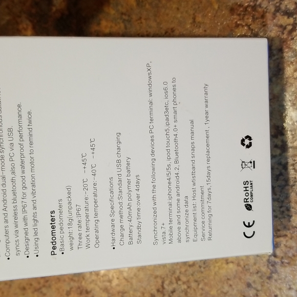 Smart bracelet black adjustable Health Sports bracelet, NWT - Picture 9 of 9